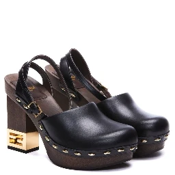 Black Calfskin Clogs