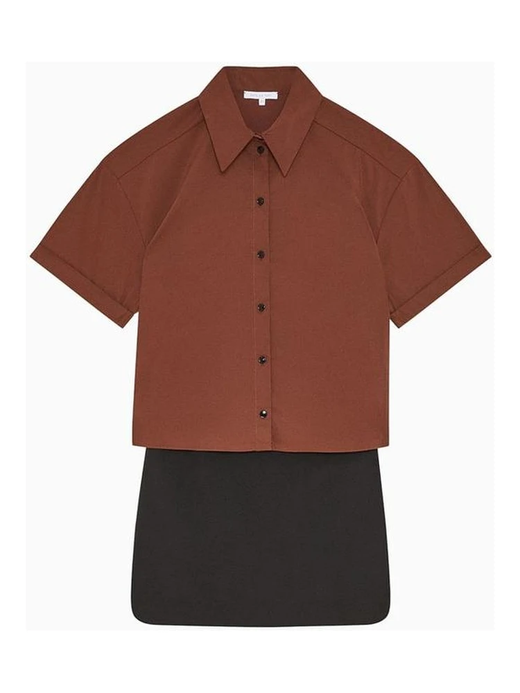 Bicolor Polyester Casual Dress