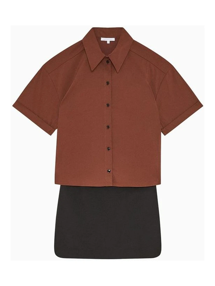 Bicolor Polyester Casual Dress