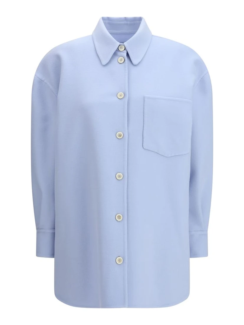 Light Blue Fleece Wool Shirt