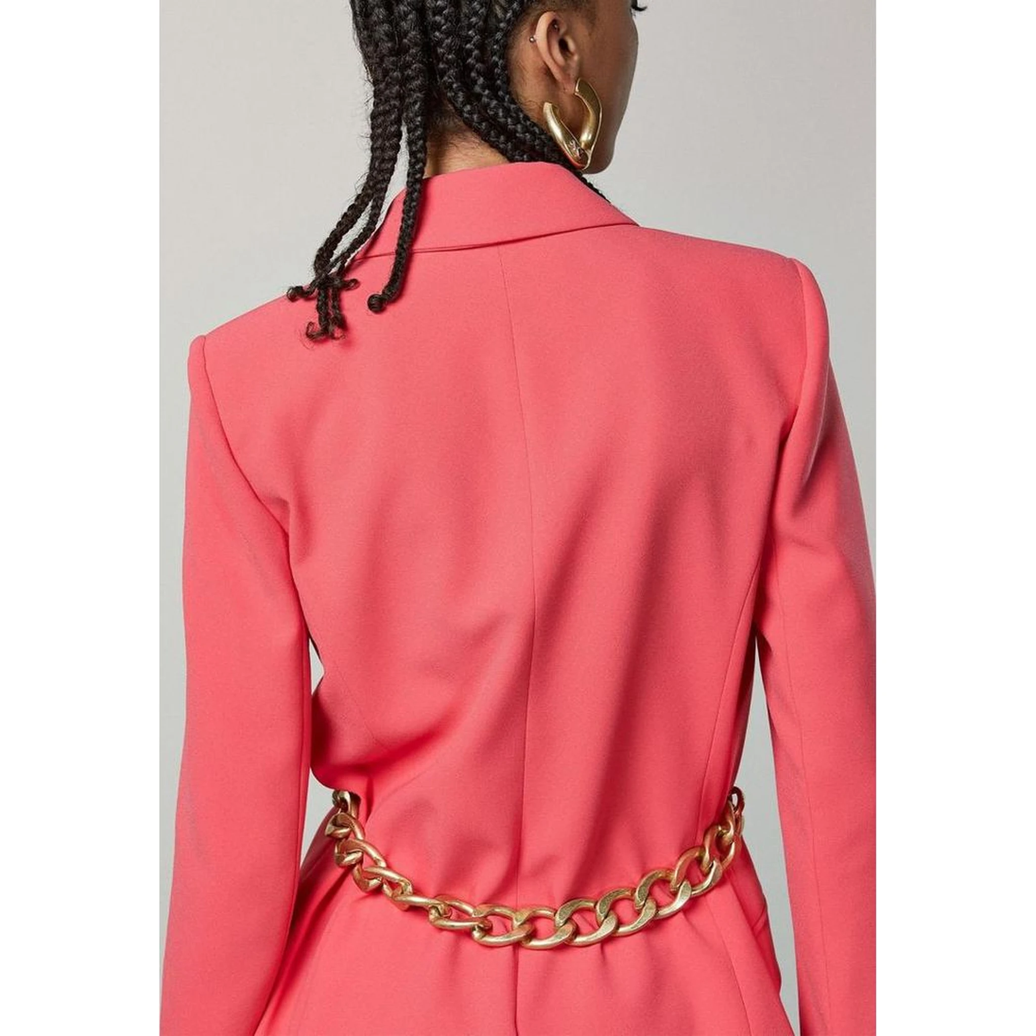 Red Polyester Blazer