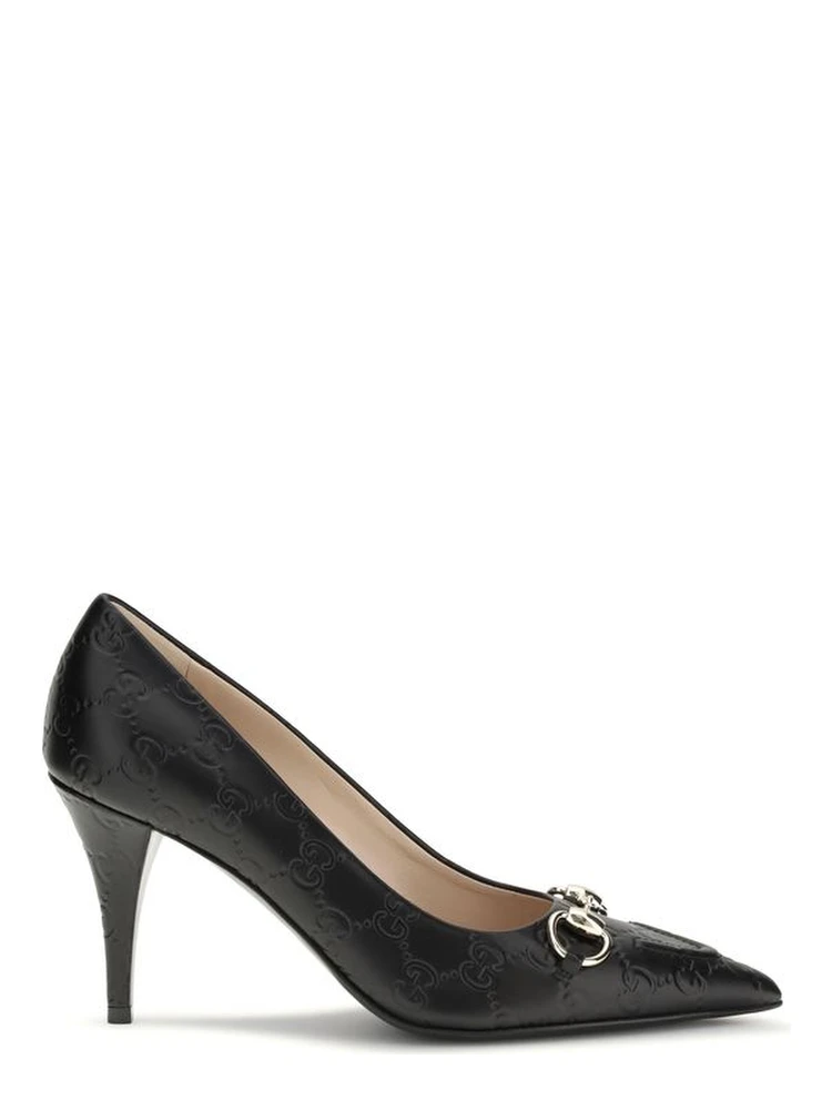 Black Calf Leather Bos Taurus Mid Heel Pumps