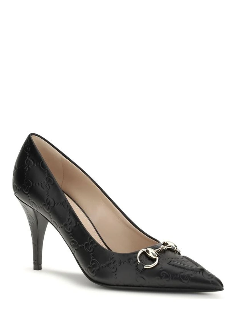 Black Calf Leather Bos Taurus Mid Heel Pumps