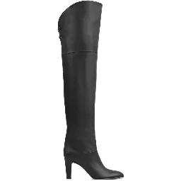 Black Calfskin Over The Knee