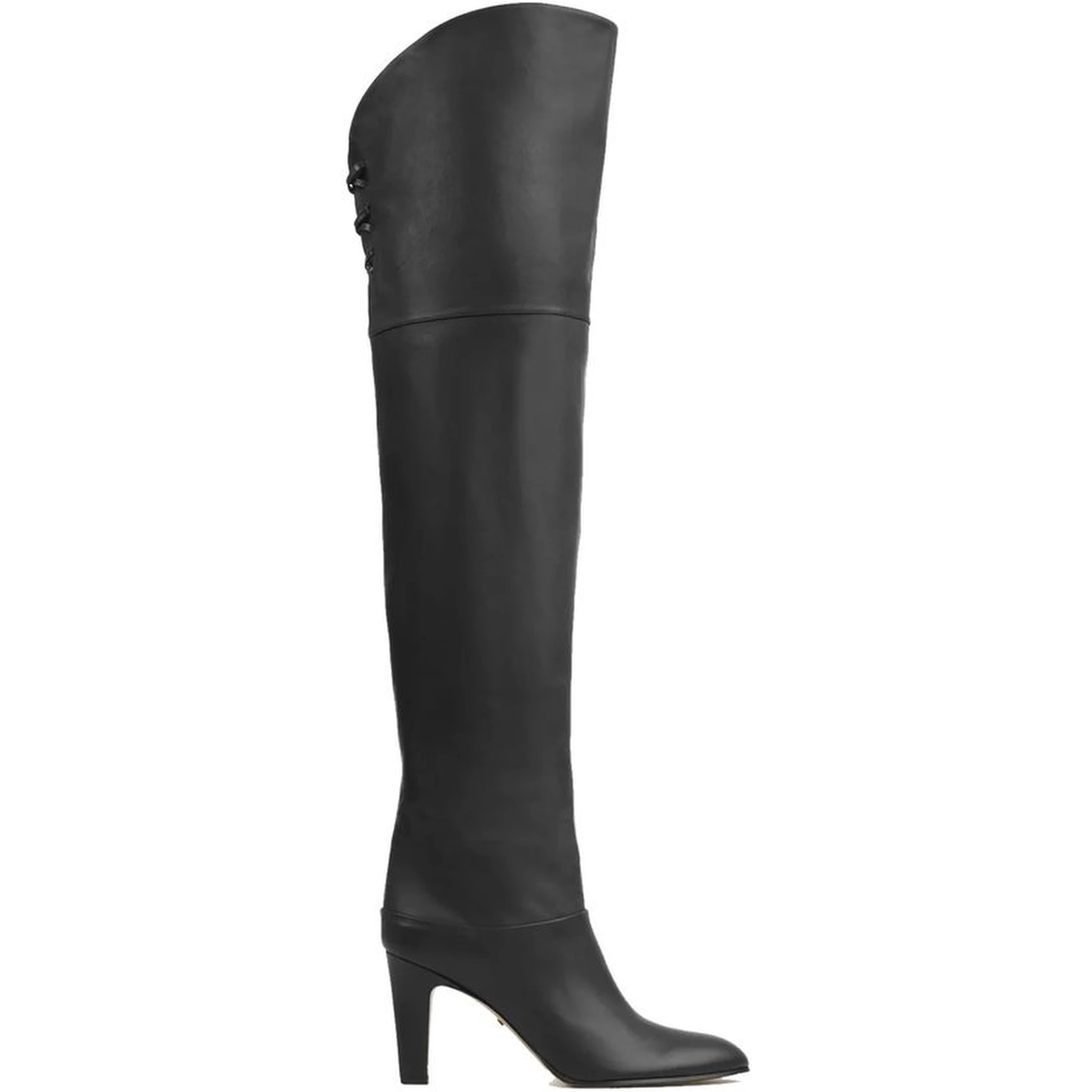 Black Calfskin Over The Knee