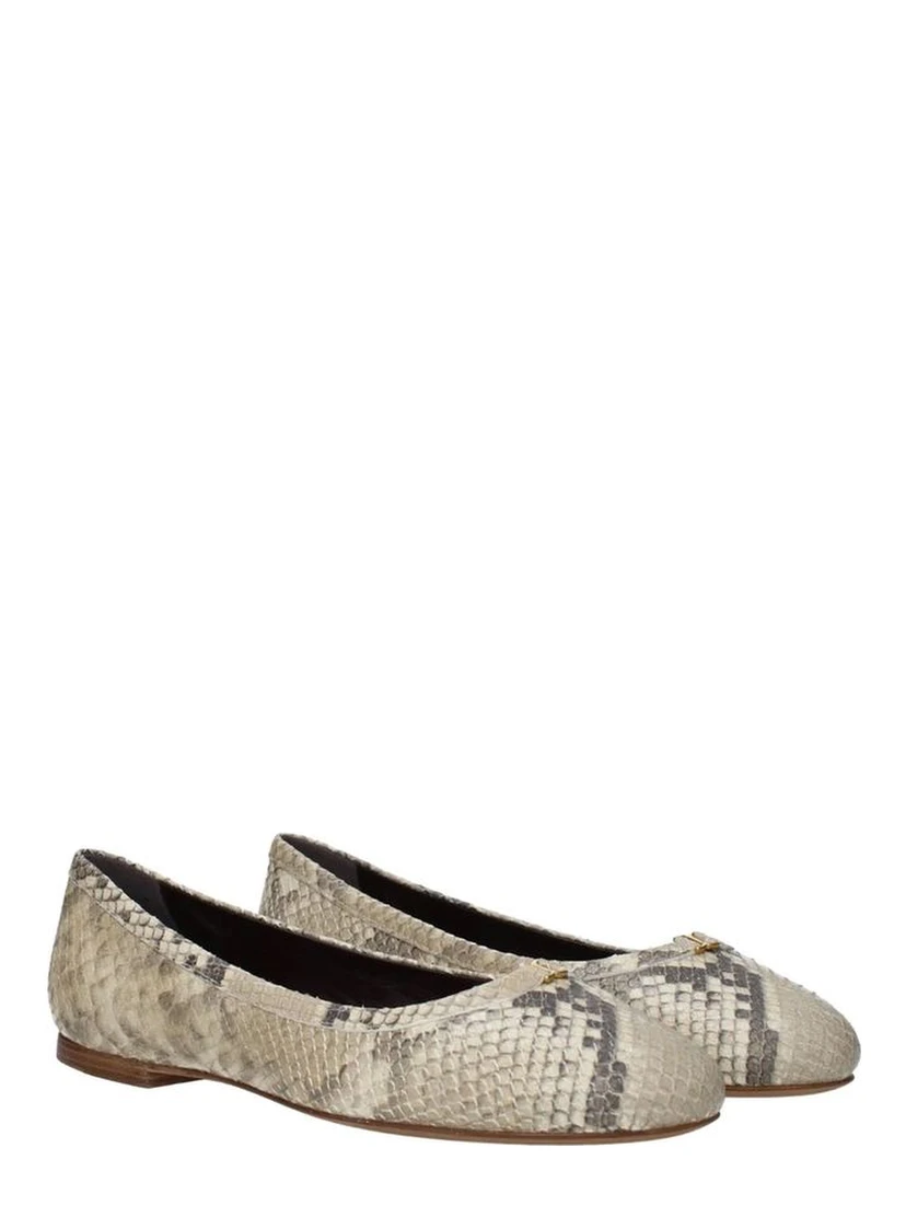Beige Goatskin Ballet Flats