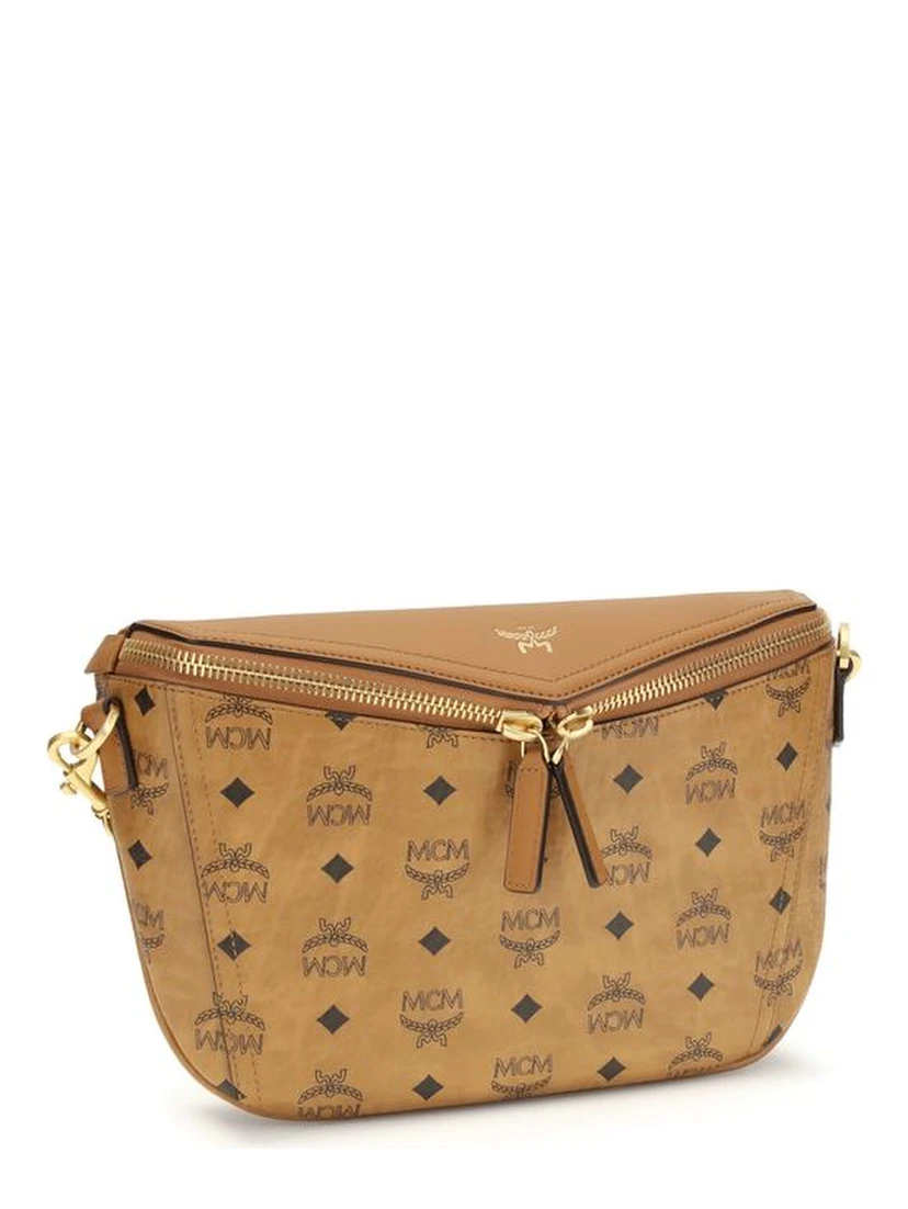 Beige Calf Leather Bos Taurus Shoulder Bag