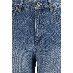 Blue Cotton Straight-Leg Jeans