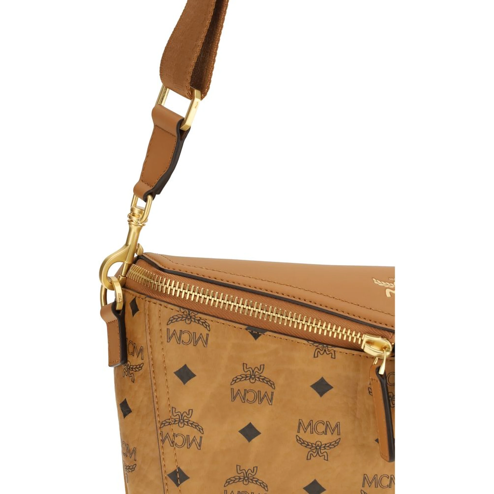 Beige Calf Leather Bos Taurus Shoulder Bag