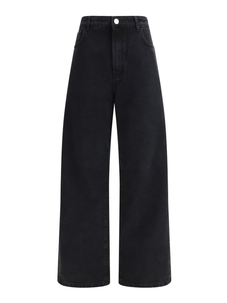 Black Cotton Relaxed Fit Jeans
