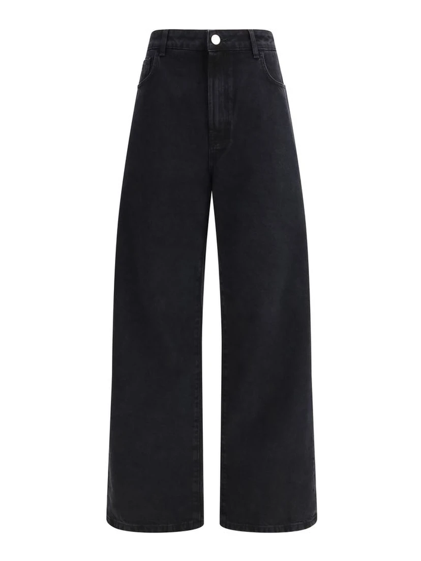 Black Cotton Relaxed Fit Jeans