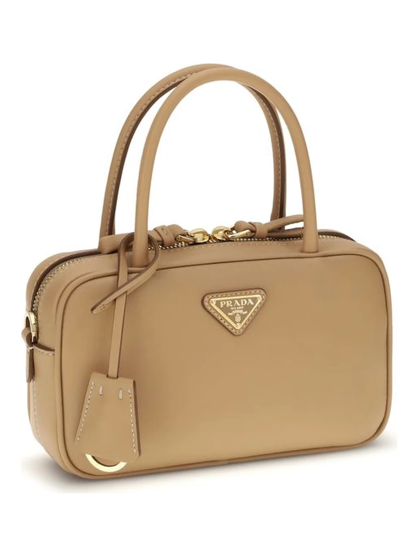 Beige Calf Leather Bos Taurus Handbag