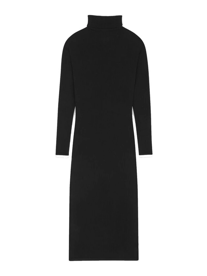 Black Cashmere Casual Dress