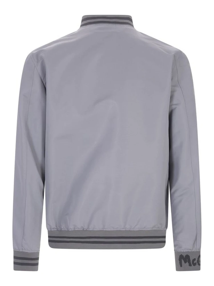 Gray Polyester Bomber alternative