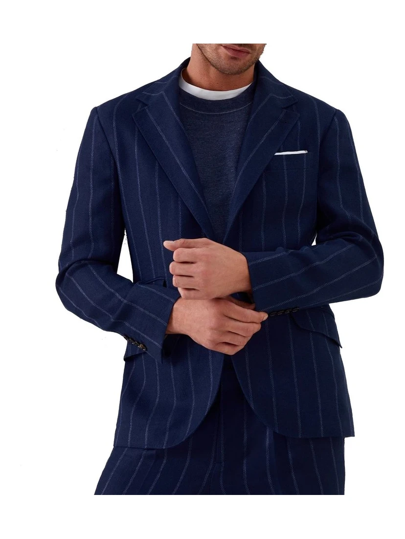 Blue Virgin Wool Blazer