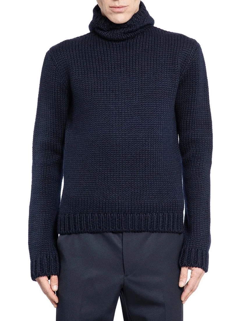 Blue Wool Turtleneck