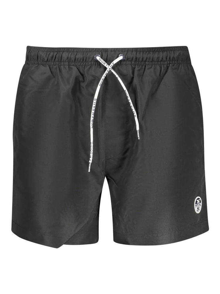 Black Polyester Men's Swim Boxer