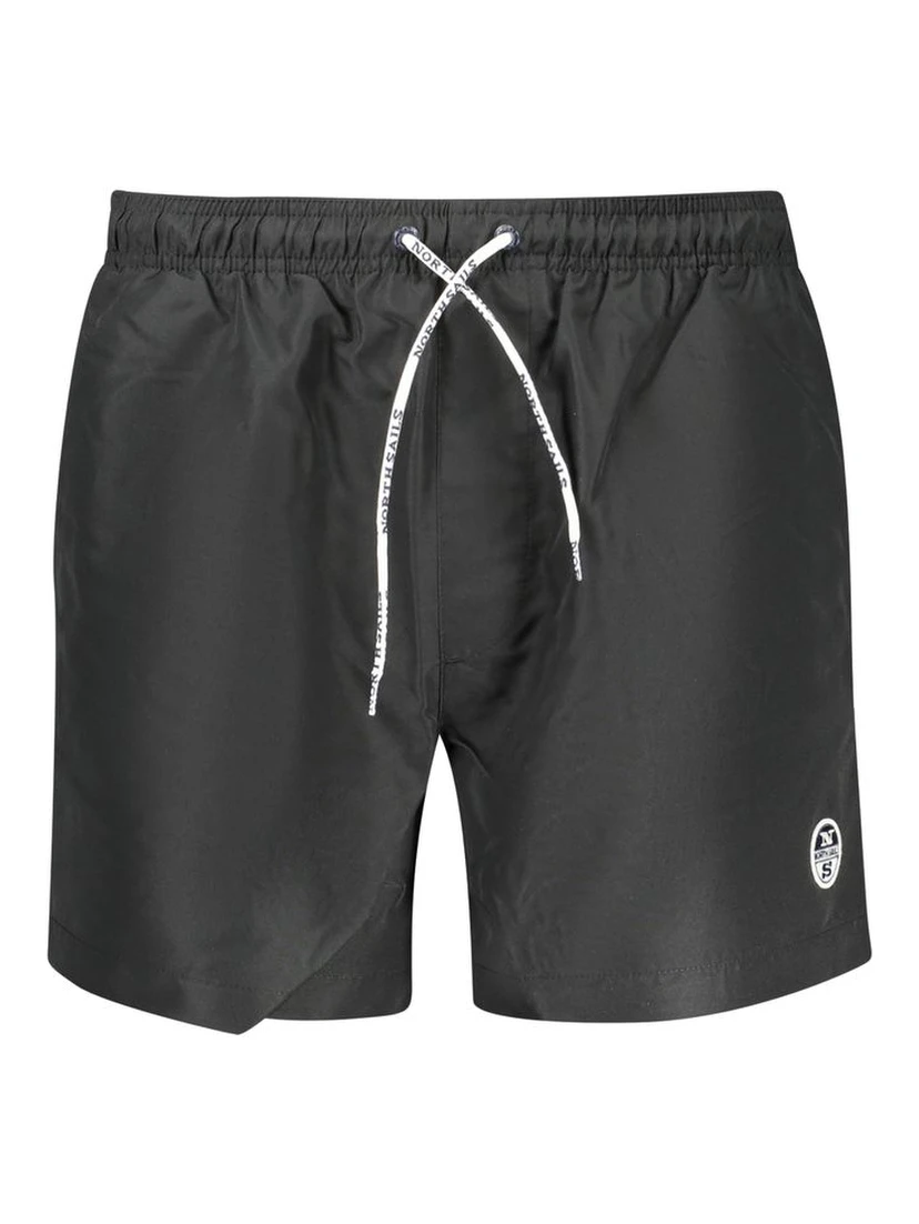 Black Polyester Men's Swim Boxer