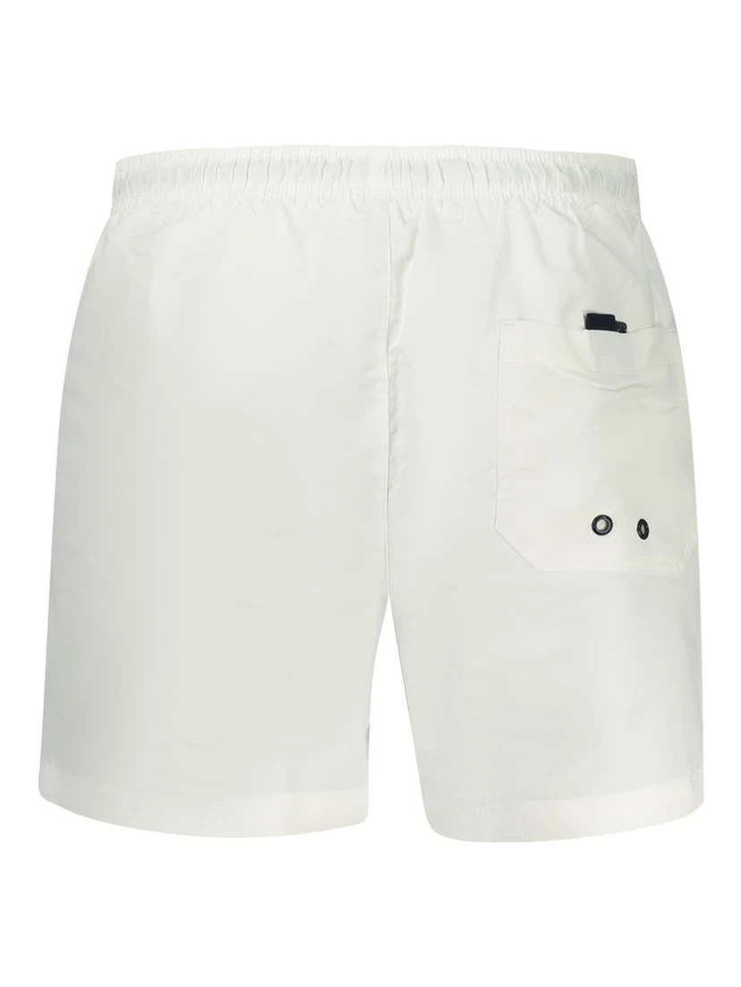 White Polyester Men's Swim Boxer