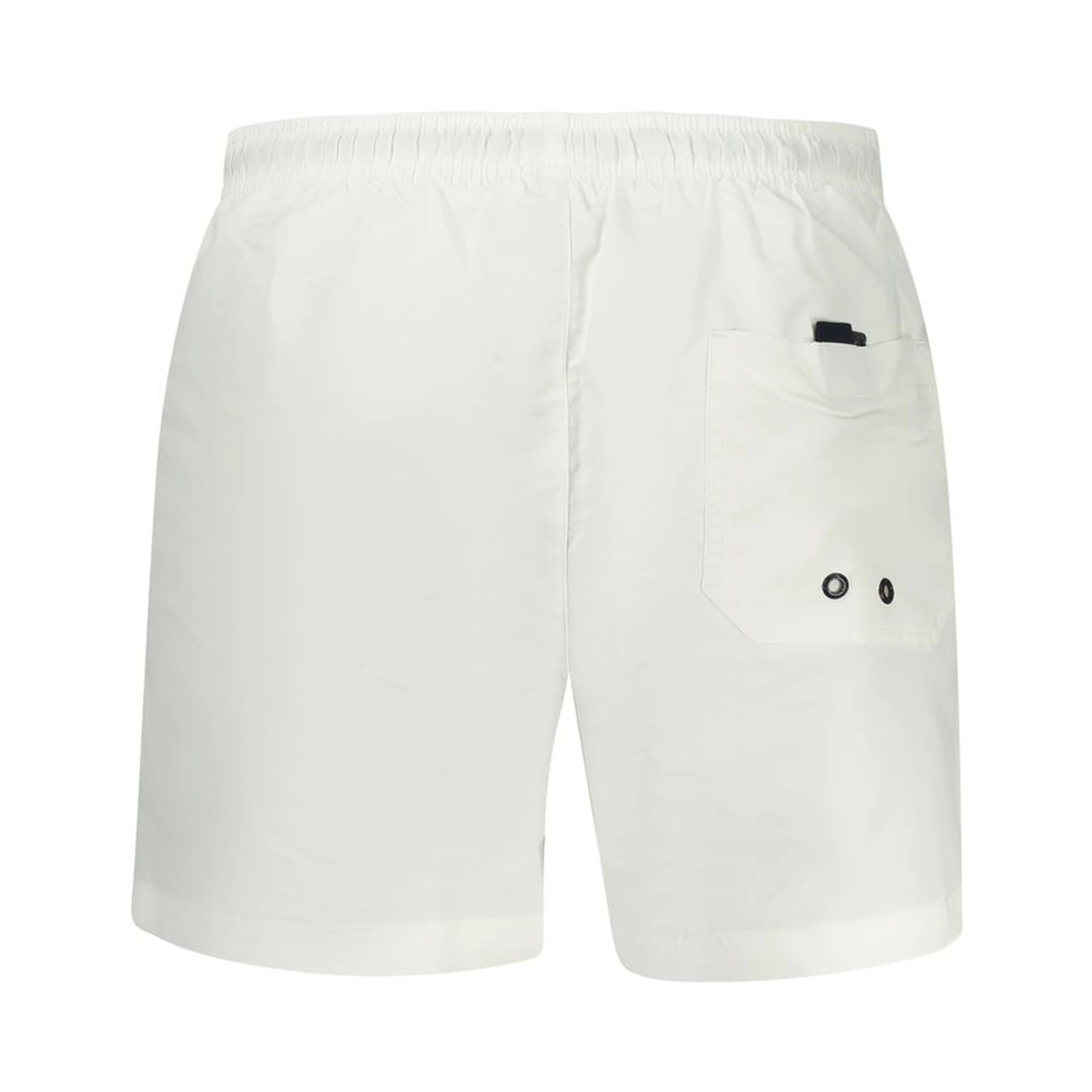 White Polyester Men's Swim Boxer