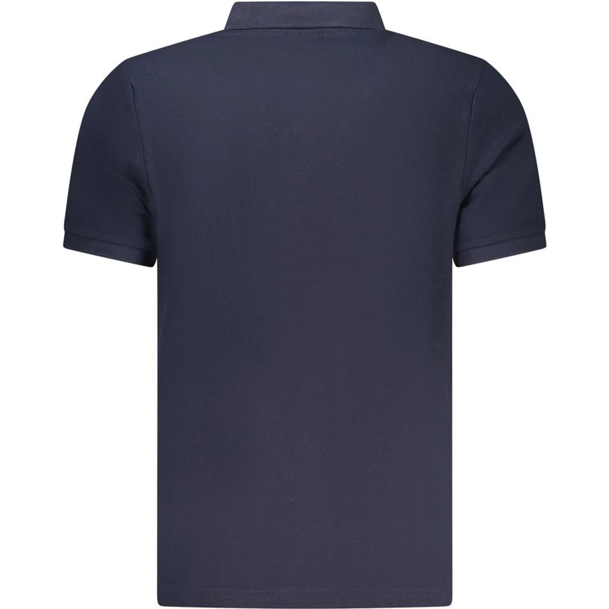 Blue Cotton Men Polo Shirt