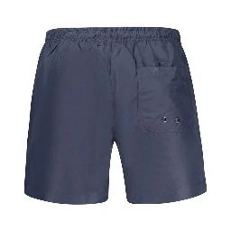Blu Polyester Men Swim Boxer