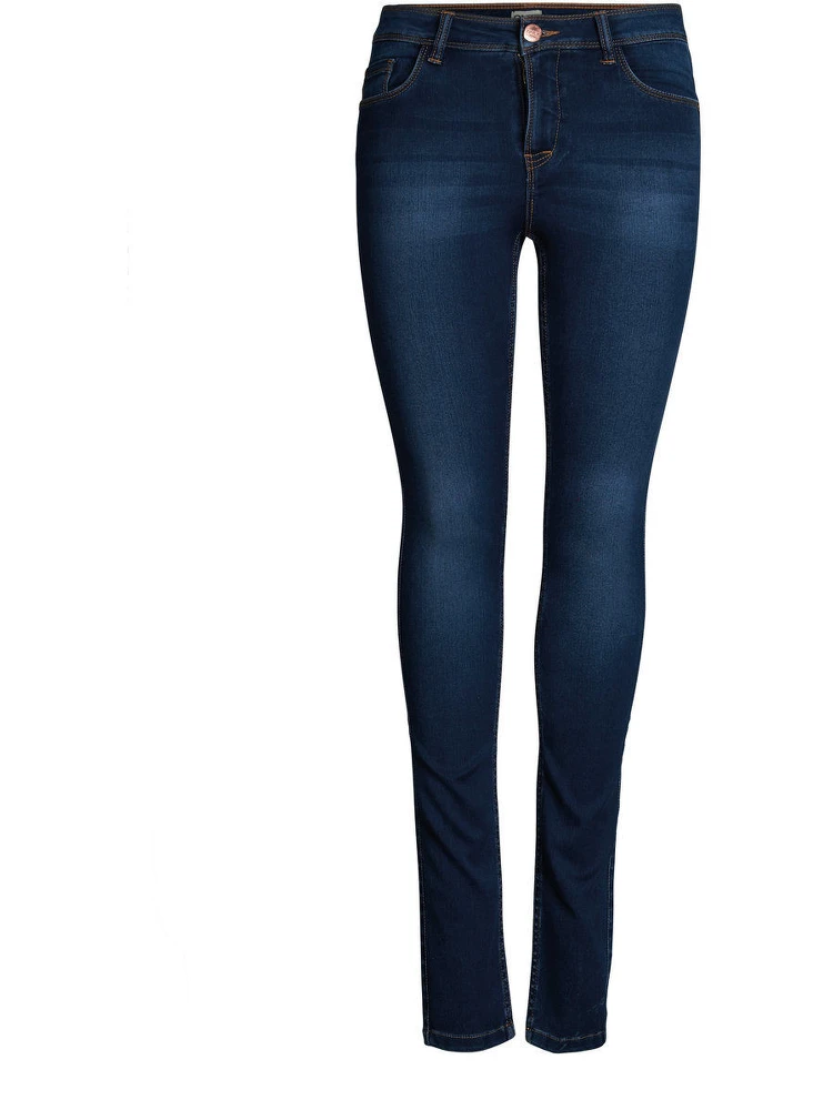 Blue Cotton Skinny Jeans