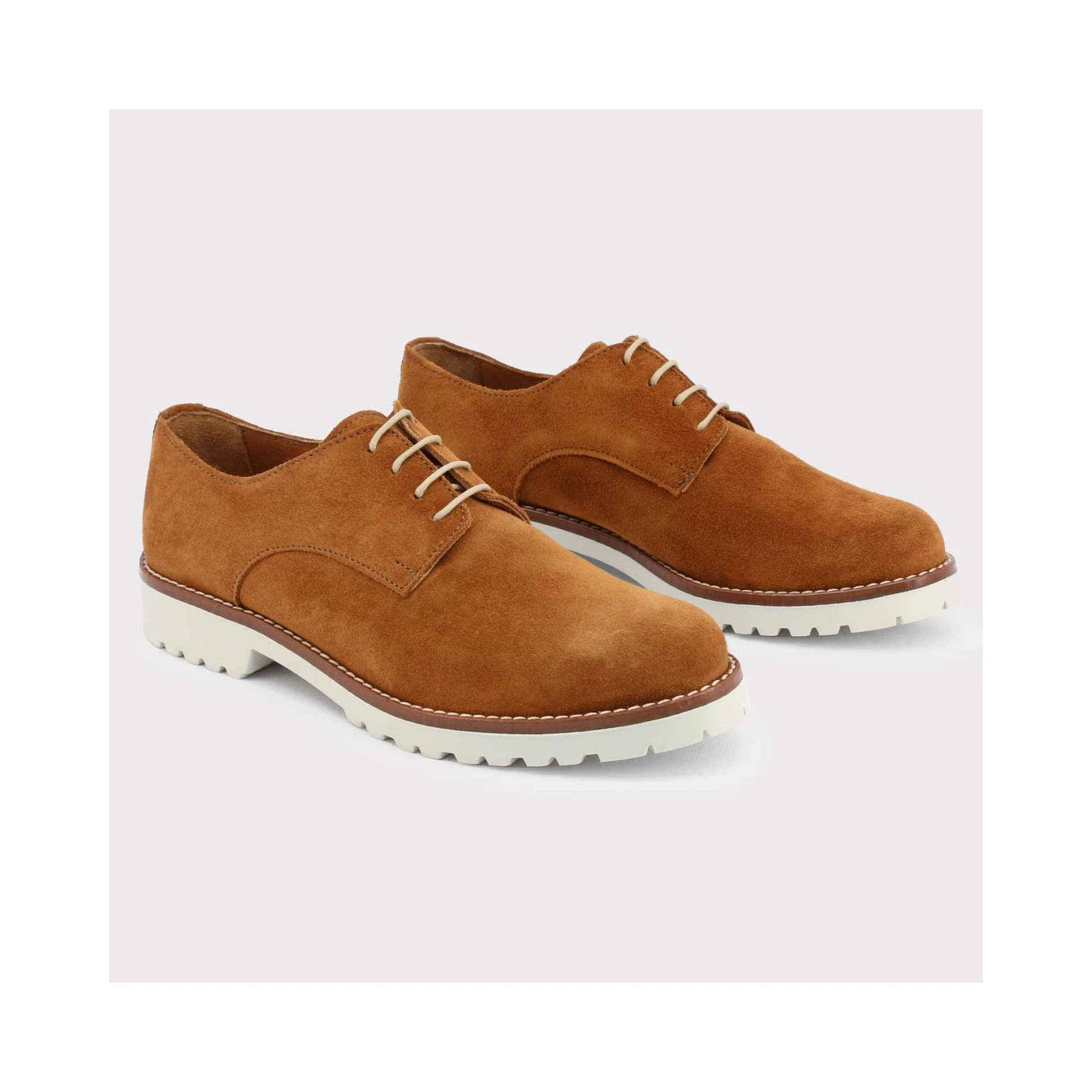 Brown Suede Leather Oxfords And Derbies