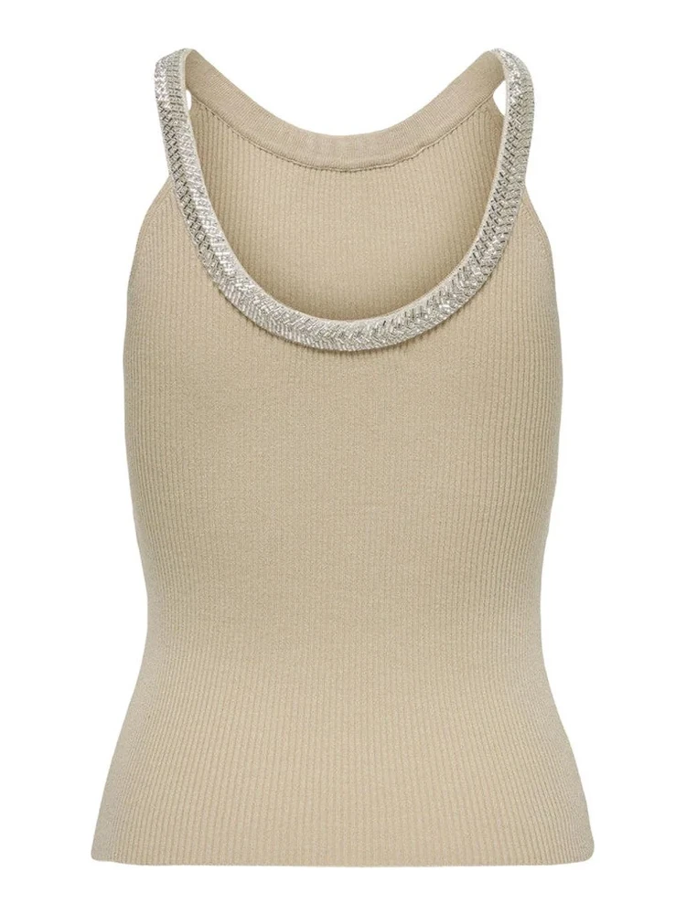 Beige Nylon  Elastane Tank Tops alternative