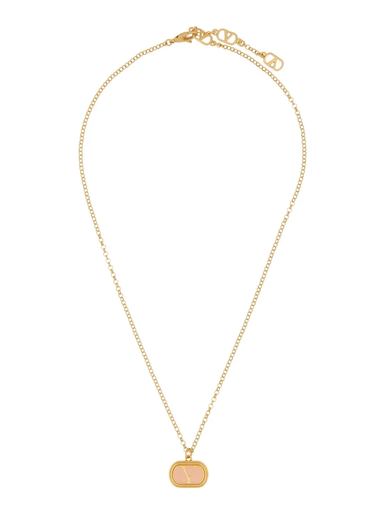 BRASS AND ENAMEL "OVALETTE" NECKLACE