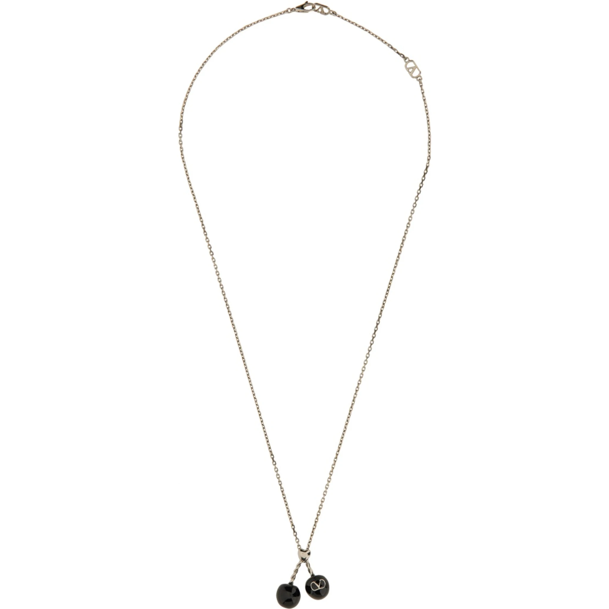 CHEZ VALENTINO METAL AND ENAMEL NECKLACE