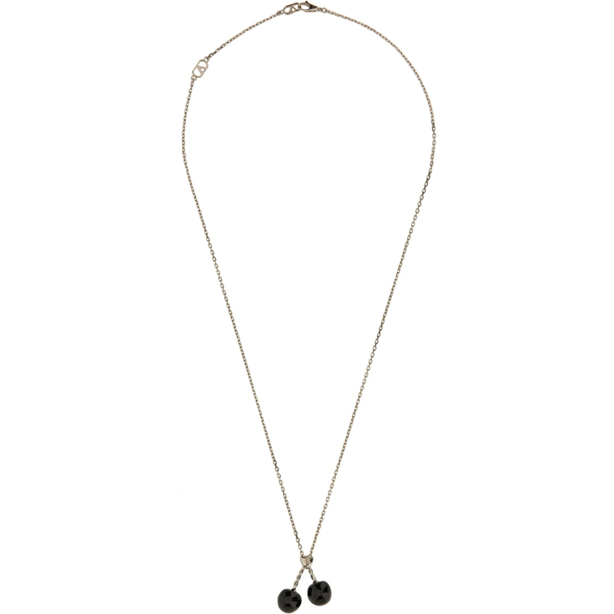 CHEZ VALENTINO METAL AND ENAMEL NECKLACE