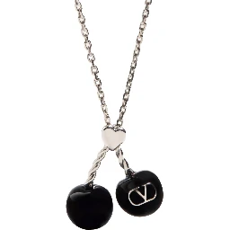 CHEZ VALENTINO METAL AND ENAMEL NECKLACE