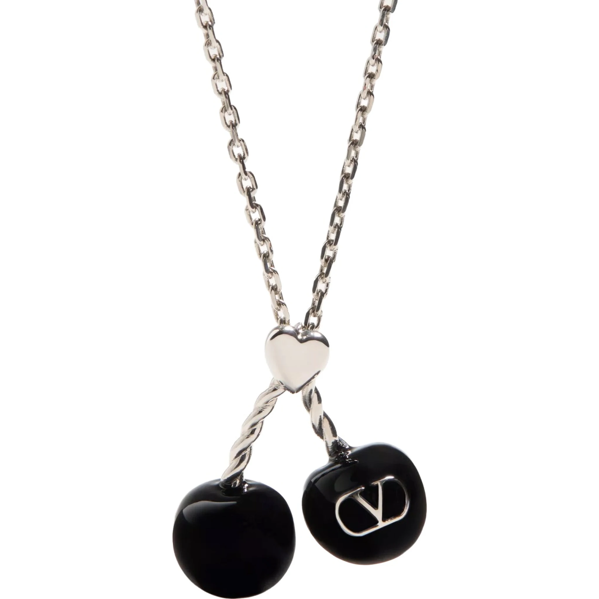 CHEZ VALENTINO METAL AND ENAMEL NECKLACE