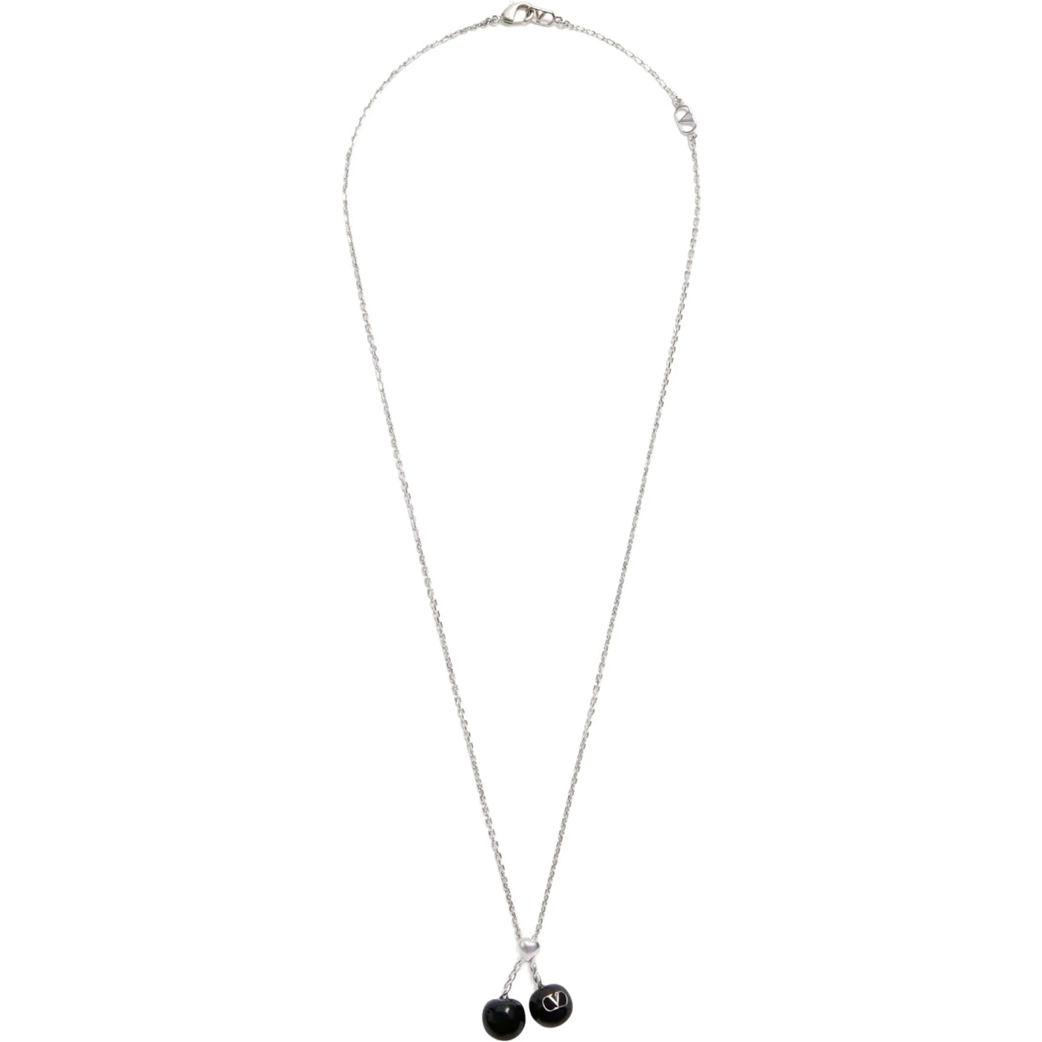 CHEZ VALENTINO METAL AND ENAMEL NECKLACE