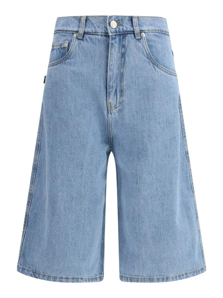 Blue Cotton Bermuda Shorts