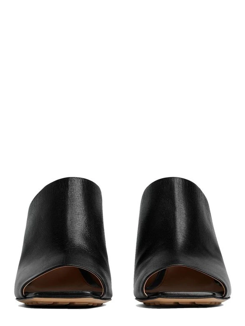 Black Lamb Leather Mules