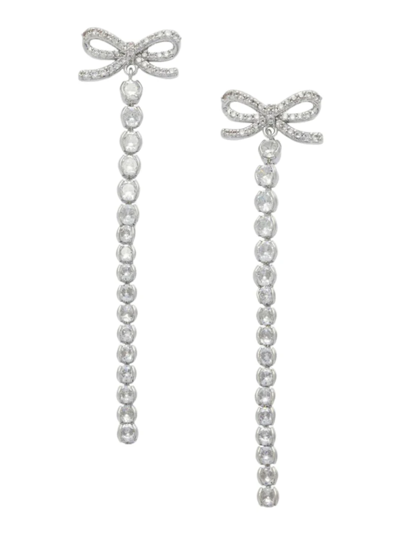 CRYSTAL BOW DROPLET EARRINGS