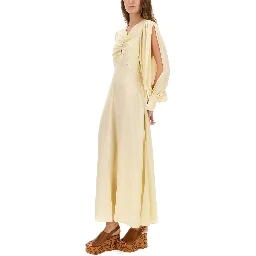 RUCHED SILK DRESS