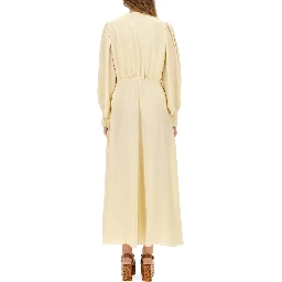 RUCHED SILK DRESS