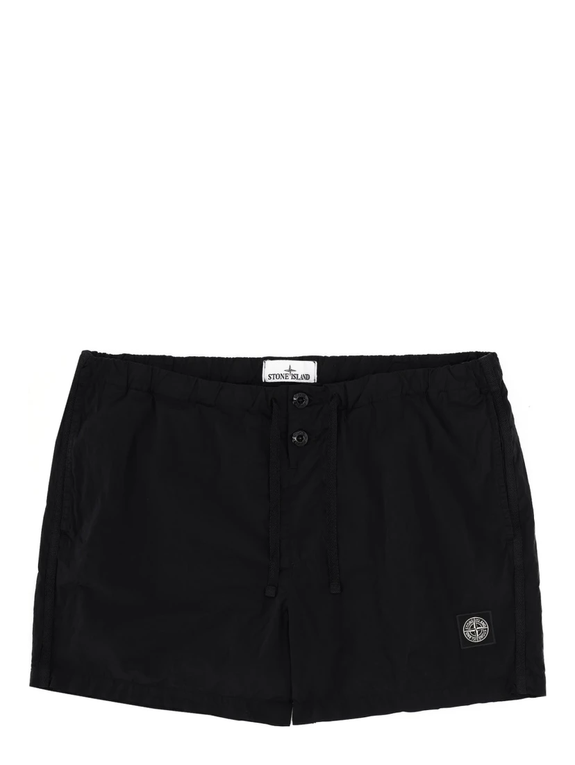 SWIMSUIT WITH LOGO PATCH