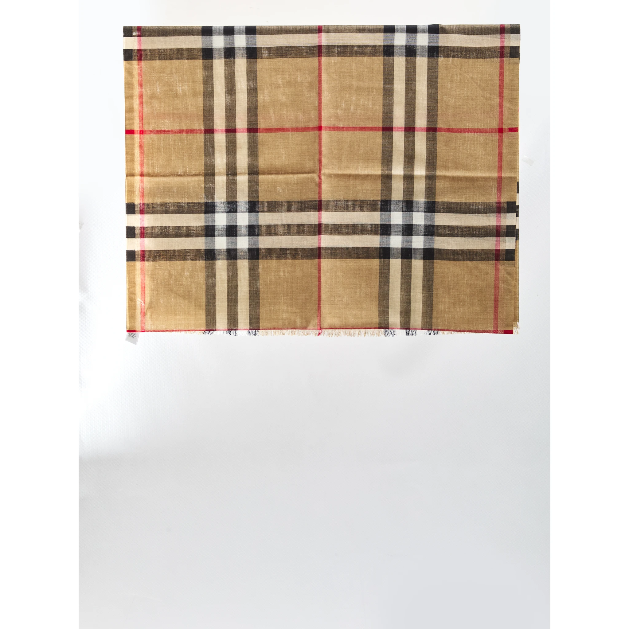 Check wool and silk scarf