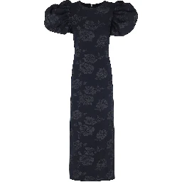 JACQUARD MIDI PUFF DRESS