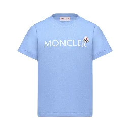 MONCLER KIDS T-shirts and Polos Clear Blue