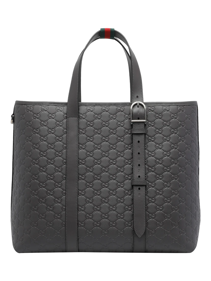 Dark grey big GG Emblem shopping bag