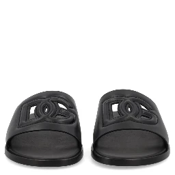 LEATHER SLIDE WITH LOGO