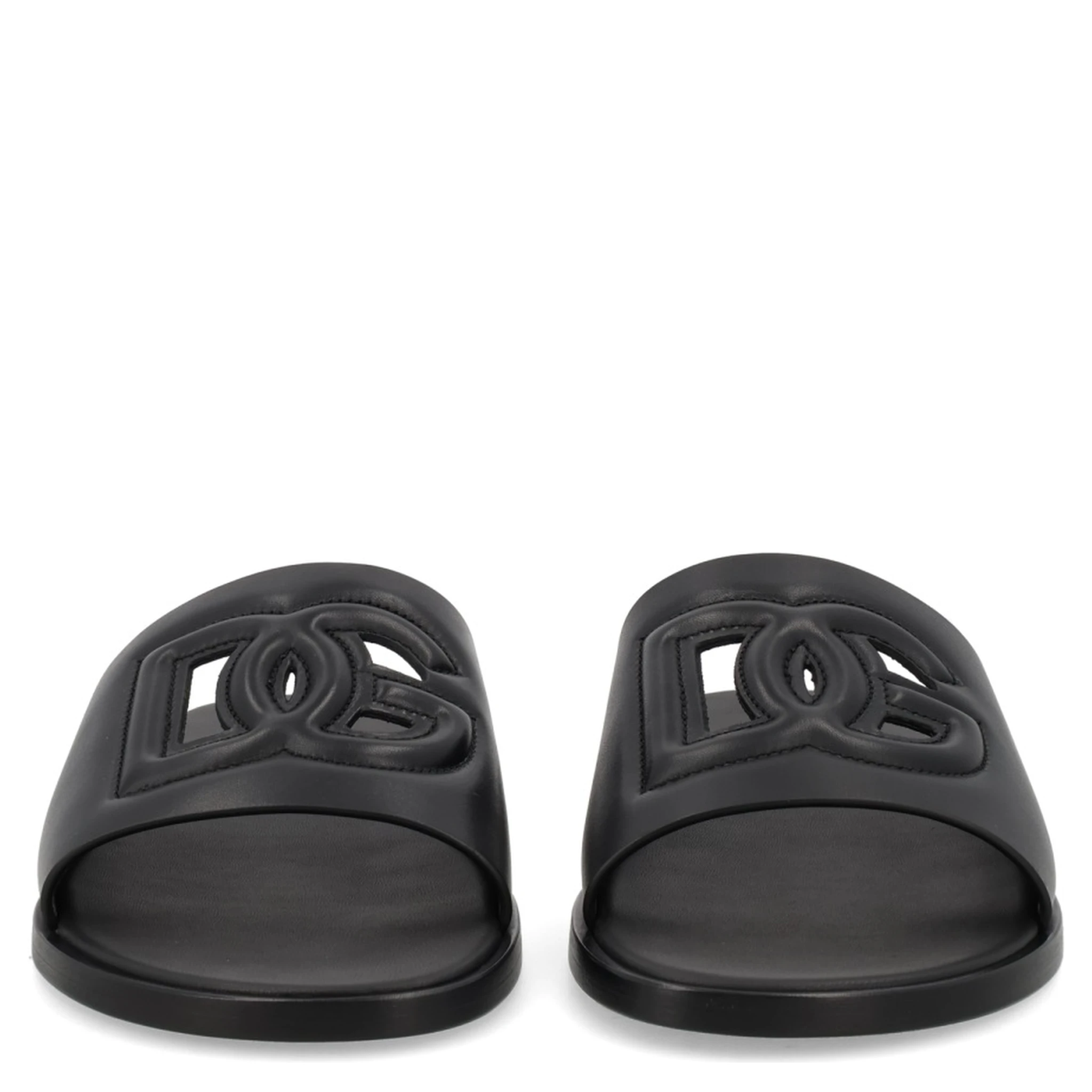 LEATHER SLIDE WITH LOGO