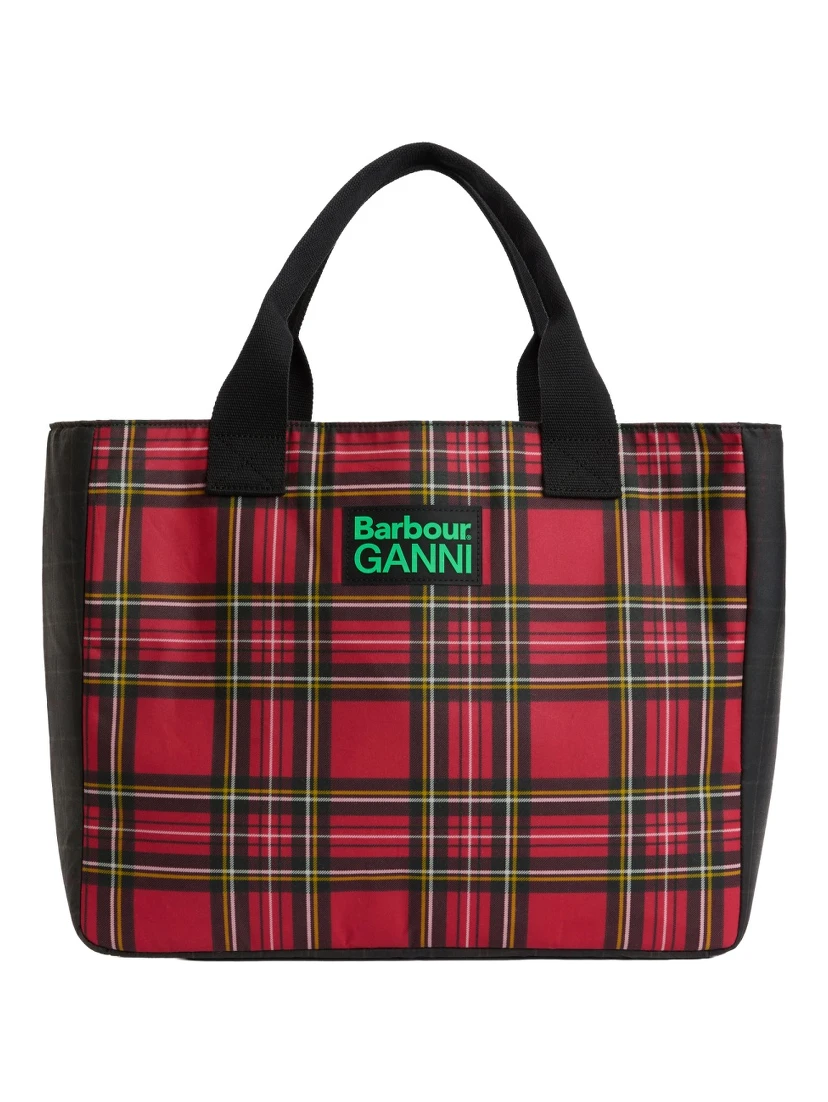 BARBOUR X GANNI WAXED COTTON TOTE BAG