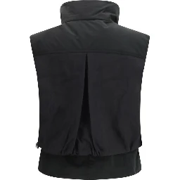 Black Nylon Sleveless Jacket