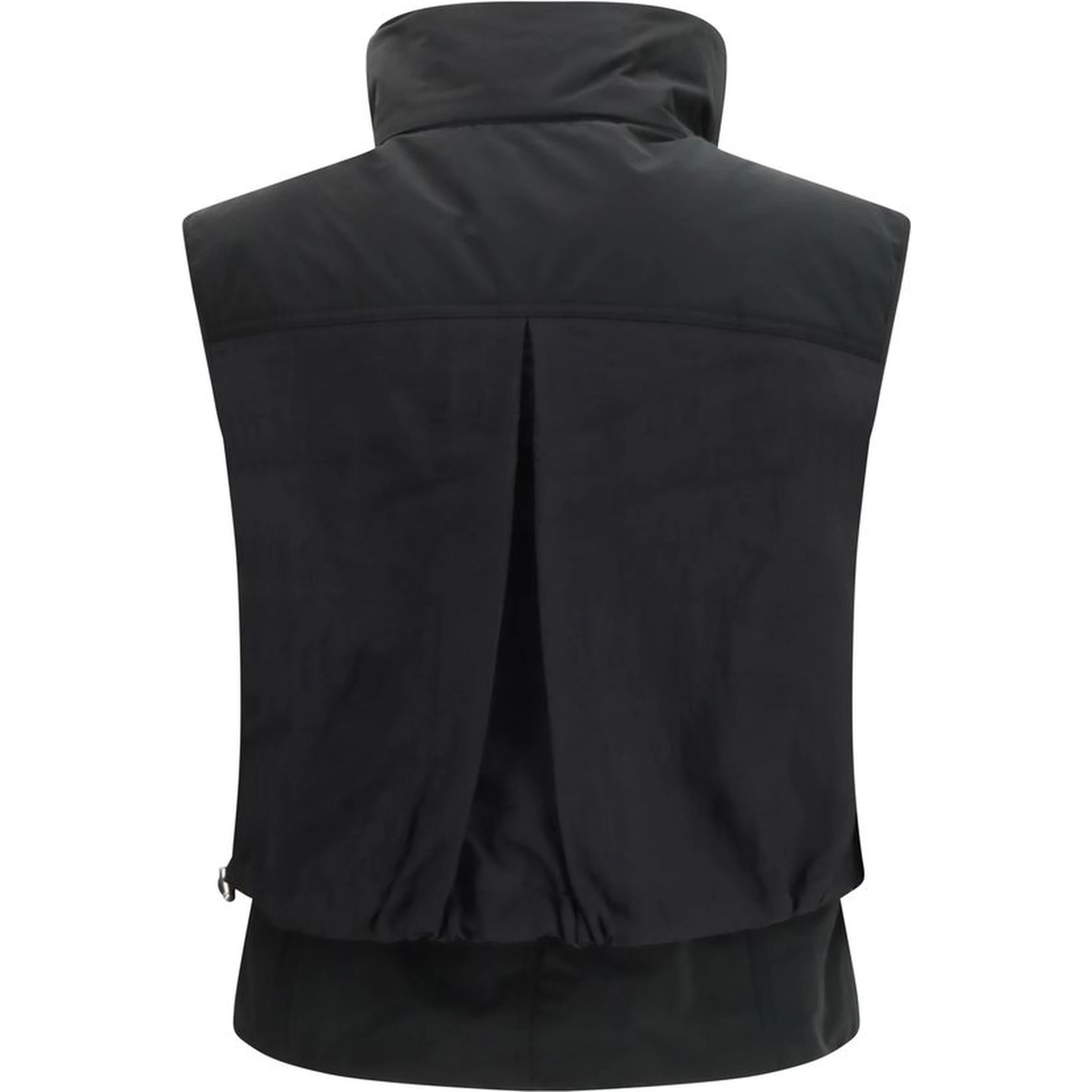 Black Nylon Sleveless Jacket